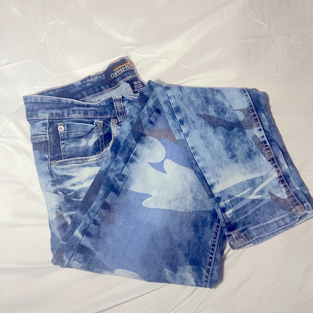 Copper Rivet Men's Jeans | Blue Camo | Size: 34/30
